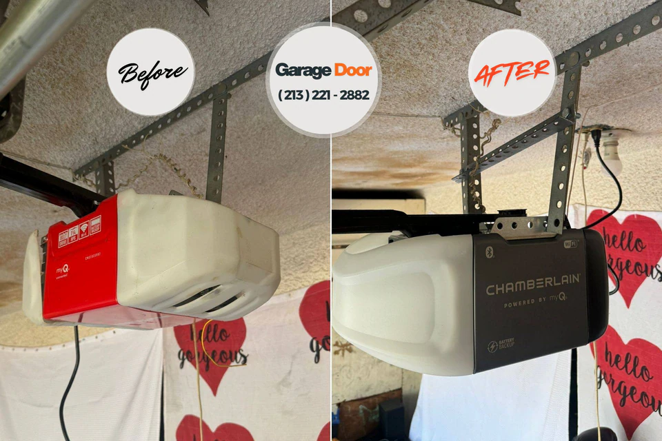 Before and after: garage door repair Midvale, UT